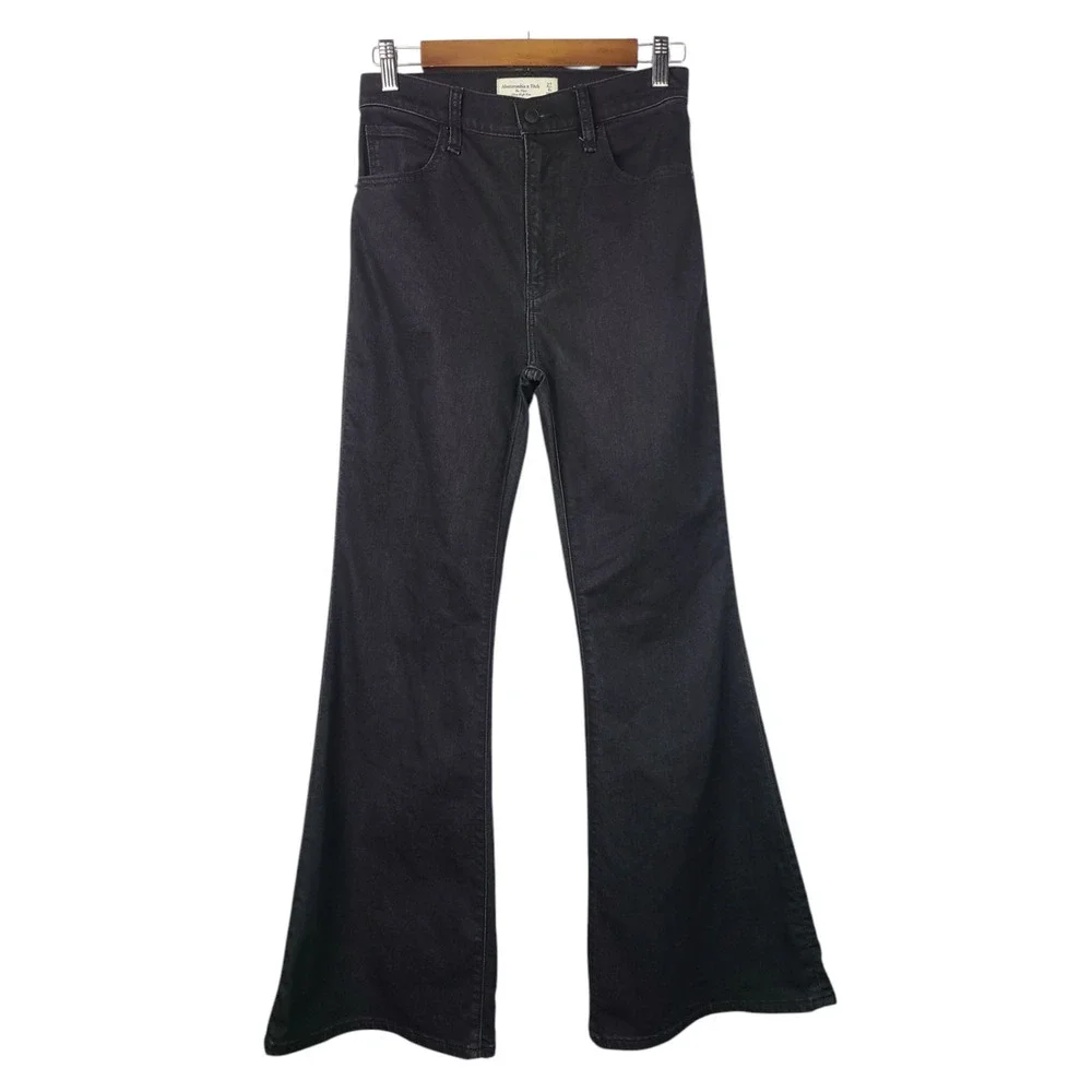 Abercrombie & Fitch The Flare Ultra High-Rise Jeans Size 27/4 Short - Picture 3 of 9